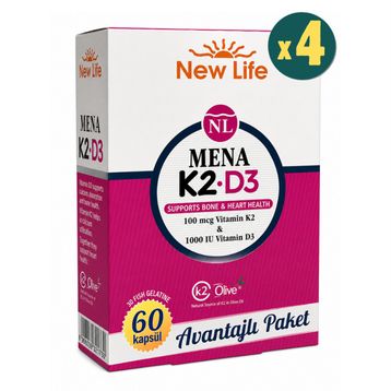 New Life Mena K2 + D3 4x60 Kapsül