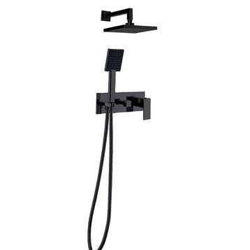 Newarc 851141B Siyah Silver Ankastre Banyo Batarya Seti
