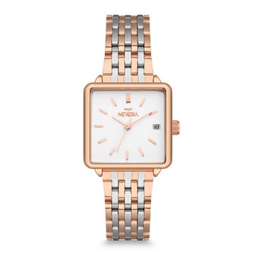 Newera Watch Nww00004 Metal Kordon Takvimli Kare Kadın Kol Saati