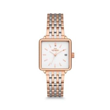 Newera Watch Nww00004 Metal Kordon Takvimli Kare Kadın Kol Saati