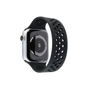 Newface Apple Watch 42 mm Siyah Gri Ayarlı Delikli Silikon Kordon