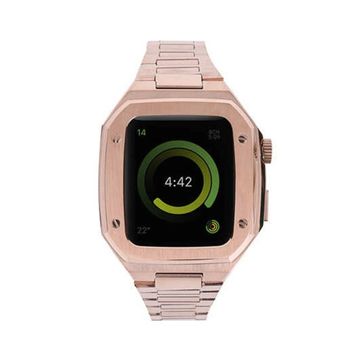 Newface Apple Watch 44 mm Rose Gold Metal Petek Kasalı Kordon