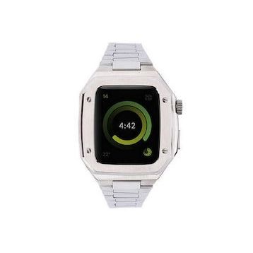 Newface Apple Watch 45 mm Gümüş Metal Petek Kasalı Kordon