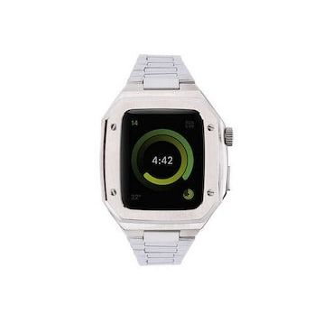 Newface Apple Watch 45 mm Gümüş Metal Petek Kasalı Kordon