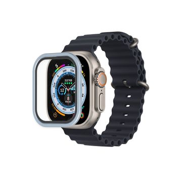 Newface Apple Watch Ultra 49 mm Mavi Alüminyum Kasa Cam Ekran Koruyucu