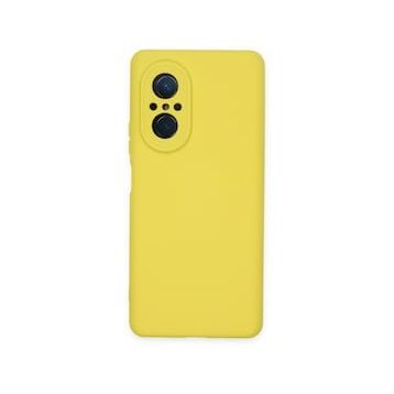 Newface Huawei Nova 9 SE Nano İçi Kadife Silikon Sarı Cep Telefonu Kılıfı