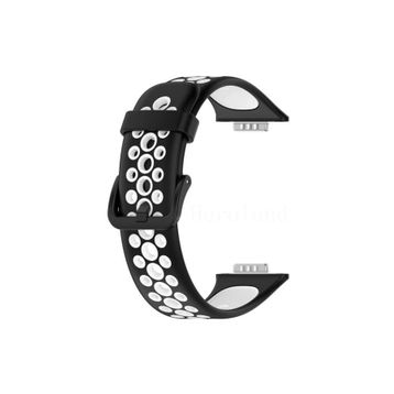Newface Huawei Watch Fit 2 Spor Siyah Mavi Delikli Kordon