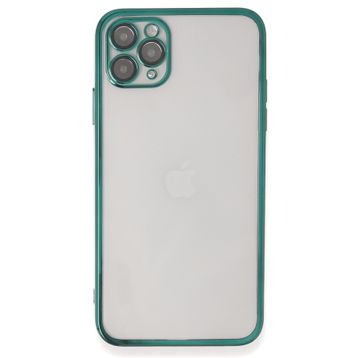 Newface iPhone 11 Pro Max Razer Lensli Silikon - Yeşil Kılıf