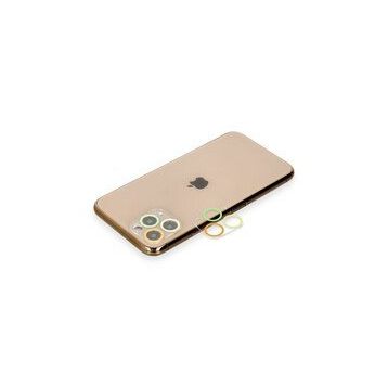 Newface iPhone 11 Pro Max Renkli Sarı-Turuncu Kamera Lens Koruma Cam