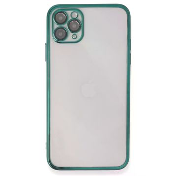 Newface iPhone 11 Pro Razer Lensli Silikon Yeşil Cep Telefonu Kılıfı