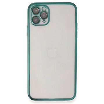 Newface iPhone 11 Pro Razer Lensli Silikon Yeşil Cep Telefonu Kılıfı