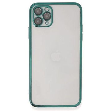 Newface iPhone 11 Pro Razer Lensli Silikon Yeşil Cep Telefonu Kılıfı