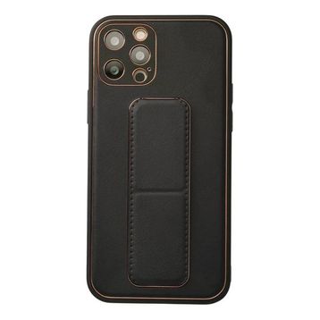 Newface iPhone 12 Pro Kılıf Coco Deri Standlı Kapak Siyah Cep Telefonu Kılıfı