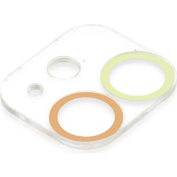 Newface iPhone 12 Renkli Sarı-Turuncu Kamera Lens Koruma Cam