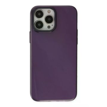 Newface iPhone 13 Pro Max Anka PC Sert Metal Kapak Mor Cep Telefonu Kılıfı