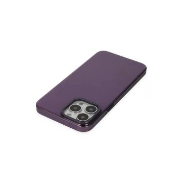 Newface iPhone 13 Pro Max Anka PC Sert Metal Kapak Mor Cep Telefonu Kılıfı