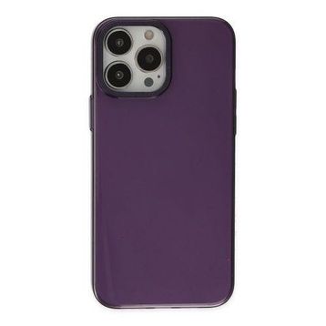 Newface iPhone 13 Pro Max Anka PC Sert Metal Kapak Mor Cep Telefonu Kılıfı