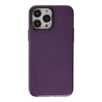 Newface iPhone 13 Pro Max Anka PC Sert Metal Kapak Mor Cep Telefonu Kılıfı