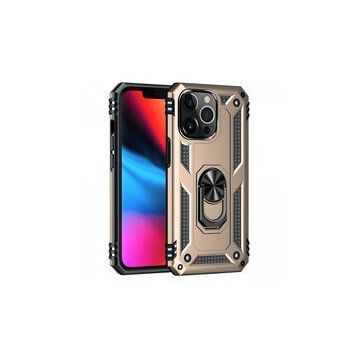 Newface iPhone 13 Pro Max Sofya Yüzüklü Silikon Kapak Gold Kılıf