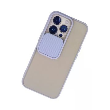 Newface iPhone 13 Pro Palm Buzlu Kamera Sürgülü Silikon Lila Cep Telefonu Kılıfı
