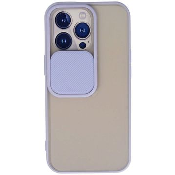 Newface iPhone 13 Pro Palm Buzlu Kamera Sürgülü Silikon Lila Cep Telefonu Kılıfı