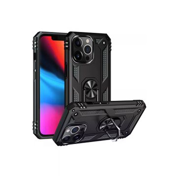 Newface iPhone 13 Pro Sofya Yüzüklü Silikon Kapak Siyah Kılıf