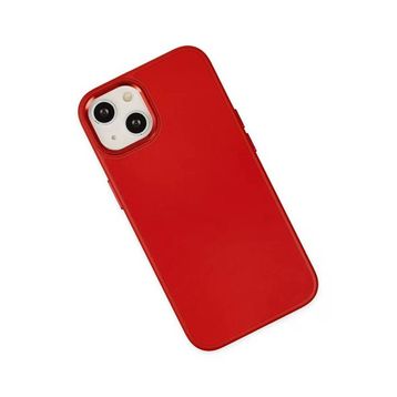 Newface iPhone 14 Asya Deri Silikon Kırmızı Kılıf