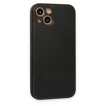 Newface iPhone 14 Plus Coco Deri Silikon Kapak Siyah Kılıf