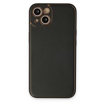 Newface iPhone 14 Plus Coco Deri Silikon Kapak Siyah Kılıf