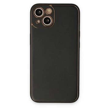 Newface iPhone 14 Plus Coco Deri Silikon Kapak Siyah Kılıf
