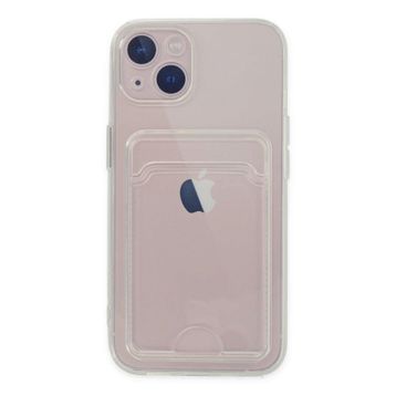 Newface iPhone 14 Plus Kart Şeffaf Silikon Şeffaf Cep Telefonu Kılıfı