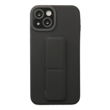 Newface iPhone 14 Plus Mega Standlı Silikon Siyah Kılıf