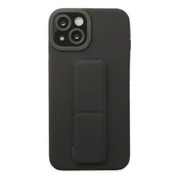 Newface iPhone 14 Plus Mega Standlı Silikon Siyah Kılıf