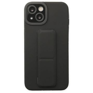 Newface iPhone 14 Plus Mega Standlı Silikon Siyah Kılıf