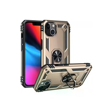 Newface iPhone 14 Plus Sofya Yüzüklü Silikon Kapak Gold Kılıf