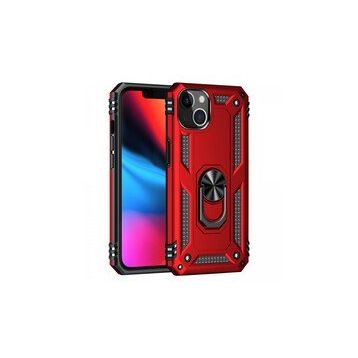 Newface iPhone 14 Plus Sofya Yüzüklü Silikon Kapak Kırmızı Kılıf