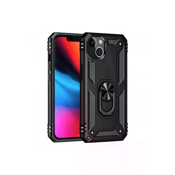 Newface iPhone 14 Plus Sofya Yüzüklü Silikon Kapak Siyah Kılıf
