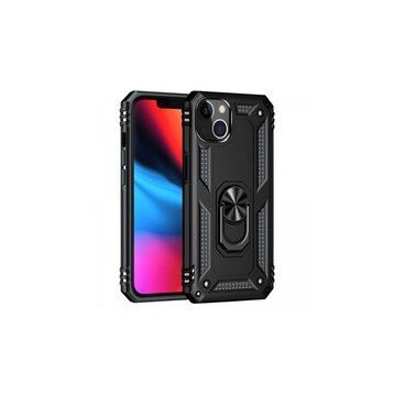 Newface iPhone 14 Plus Sofya Yüzüklü Silikon Kapak Siyah Kılıf