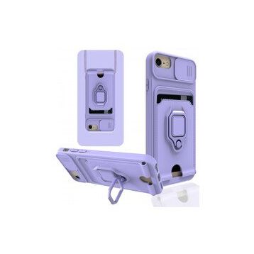 Newface iPhone 7 Zuma Kartvizitli Yüzüklü Silikon Lila Kılıf