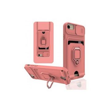 Newface iPhone 7 Zuma Kartvizitli Yüzüklü Silikon Pembe Kılıf
