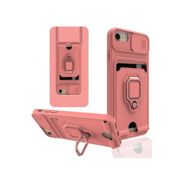 Newface iPhone 7 Zuma Kartvizitli Yüzüklü Silikon Pembe Kılıf