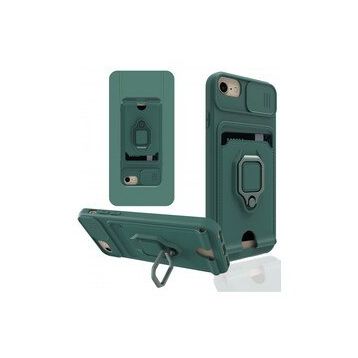 Newface iPhone 7 Zuma Kartvizitli Yüzüklü Silikon Yeşil Kılıf
