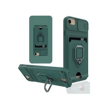 Newface iPhone 7 Zuma Kartvizitli Yüzüklü Silikon Yeşil Kılıf