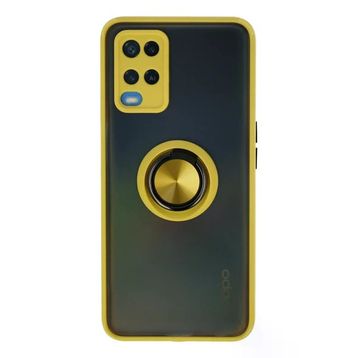 Newface Oppo A54 4G Montreal Yüzüklü Silikon Kapak - Sarı Kılıf