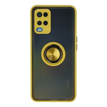 Newface Oppo A54 4G Montreal Yüzüklü Silikon Kapak - Sarı Kılıf
