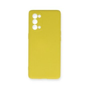 Newface Oppo Reno 5 Nano İçi Kadife Silikon Sarı Cep Telefonu Kılıfı