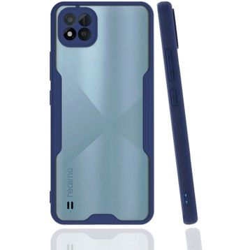 Newface Realme C11 2021 Platin Silikon Lacivert Cep Telefonu Kılıfı