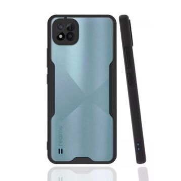 Newface Realme C11 2021 Platin Silikon Siyah Cep Telefonu Kılıfı
