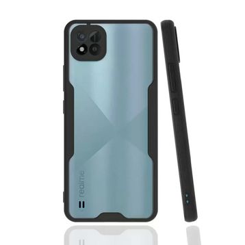 Newface Realme C11 2021 Platin Silikon Siyah Cep Telefonu Kılıfı