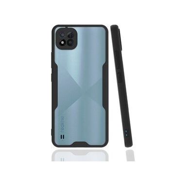 Newface Realme C11 2021 Platin Silikon Siyah Cep Telefonu Kılıfı